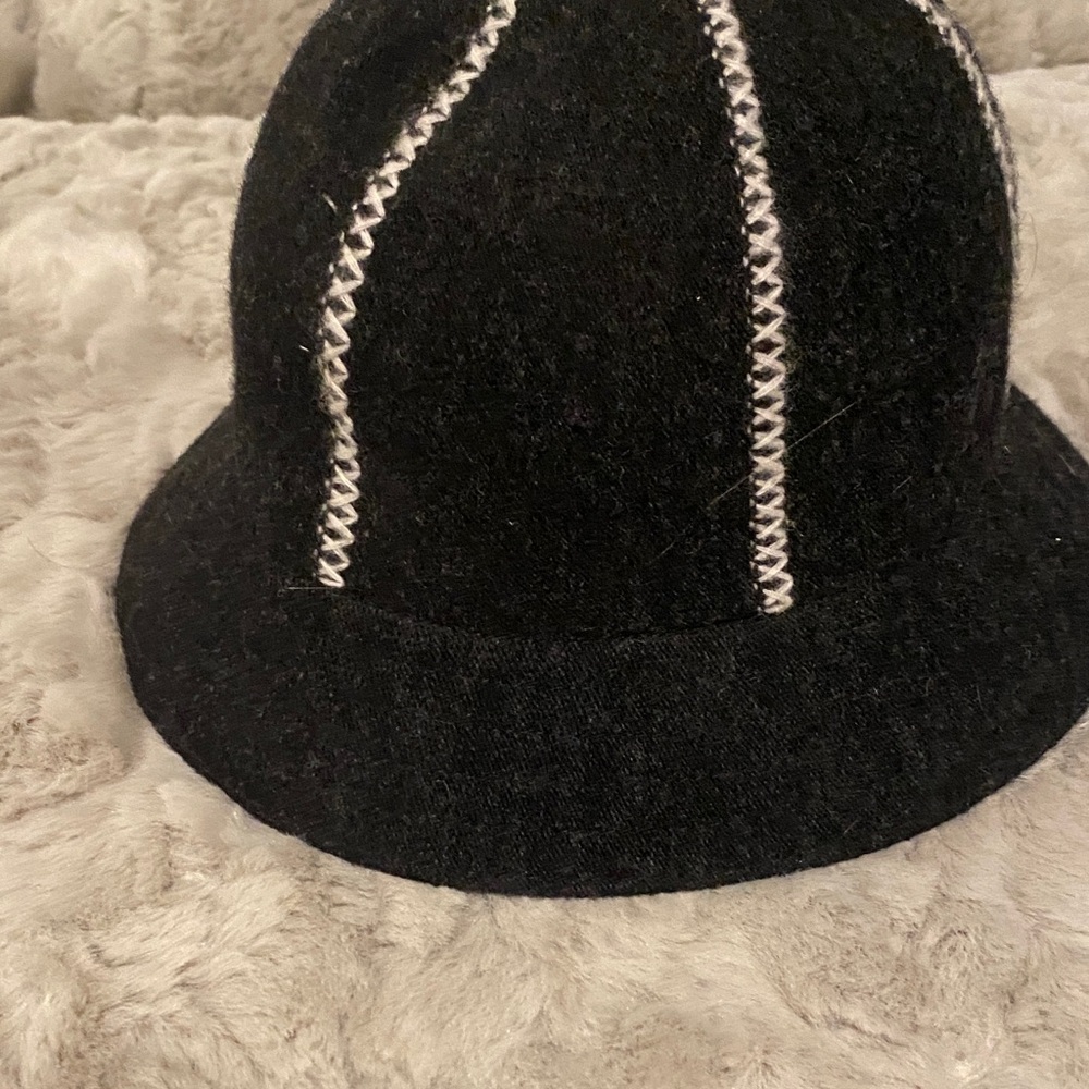 Kangol Black Hat with White Accents